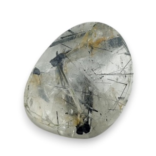 Quartz with tourmaline faceted cabochon 21x17 mm no 35
