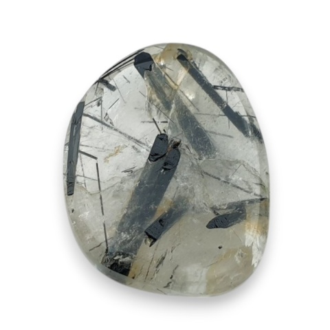 Quartz with tourmaline faceted cabochon 21x17 mm no 35 Quartz with tourmaline faceted cabochon 21x17 mm no 35