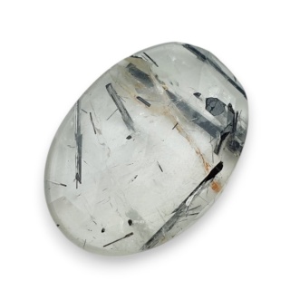 Quartz with tourmaline faceted cabochon 23x17 mm no 34
