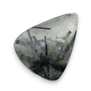 Quartz with tourmaline faceted cabochon 24x18 mm no 31