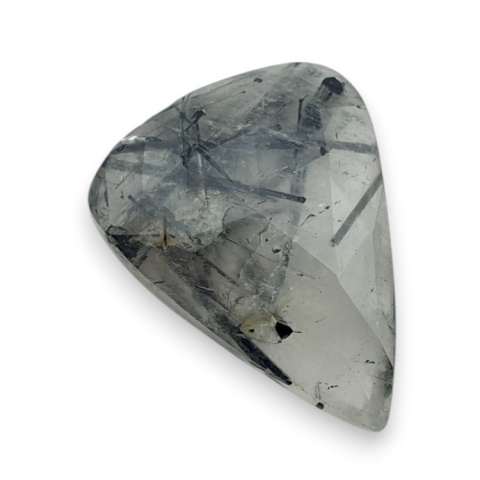Quartz with tourmaline faceted cabochon 24x18 mm no 31 Quartz with tourmaline faceted cabochon 24x18 mm no 31