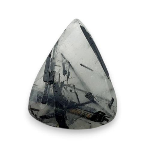 Quartz with tourmaline faceted cabochon 24x18 mm no 31 Quartz with tourmaline faceted cabochon 24x18 mm no 31