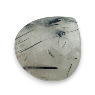 Quartz with tourmaline faceted cabochon 24x23 mm no 29