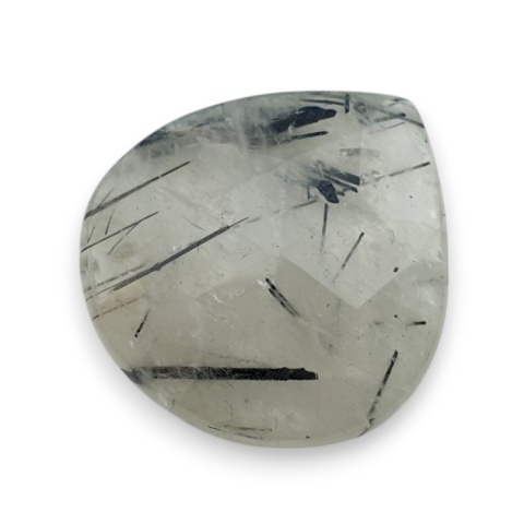 Quartz with tourmaline faceted cabochon 24x23 mm no 29 Quartz with tourmaline faceted cabochon 24x23 mm no 29
