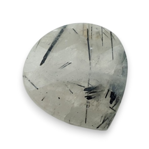 Quartz with tourmaline faceted cabochon 24x23 mm no 29 Quartz with tourmaline faceted cabochon 24x23 mm no 29