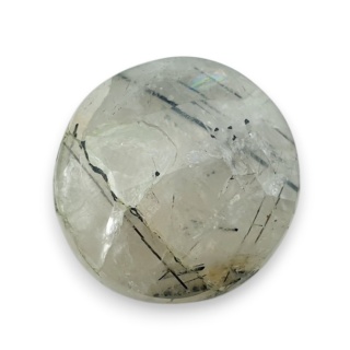 Quartz with tourmaline faceted cabochon fi 21 mm no 17