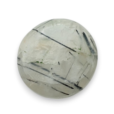 Quartz with tourmaline faceted cabochon fi 21 mm no 17 Quartz with tourmaline faceted cabochon fi 21 mm no 17