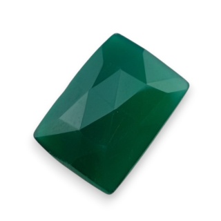 Green onyx faceted cabochon 18x13 mm no 74