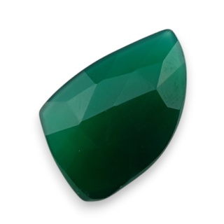 Green onyx faceted cabochon 22x13 mm no 93