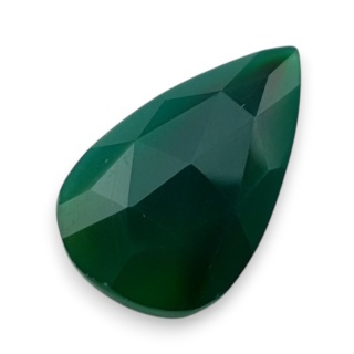 Green onyx faceted cabochon 23x14 mm no 80