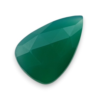 Green onyx faceted cabochon 23x15 mm no 67