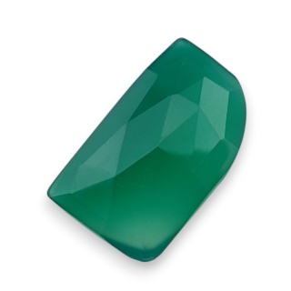 Green onyx faceted cabochon 24x14 mm no 66