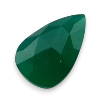 Green onyx faceted cabochon 24x15 mm no 89