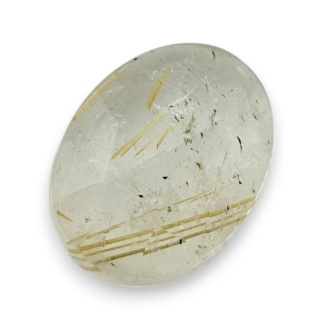 Quartz with rutile faceted cabochon 18x14 mm no 102
