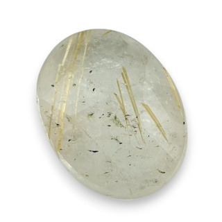 Quartz with rutile faceted cabochon 18x14 mm no 102