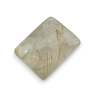 Quartz with rutile faceted cabochon 19x15 mm no 55