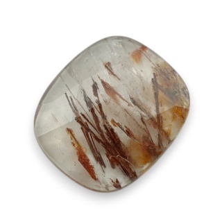 Quartz with rutile faceted cabochon 19x17 mm no 137