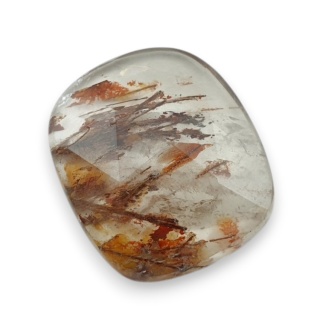 Quartz with rutile faceted cabochon 19x17 mm no 137