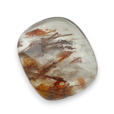 Quartz with rutile faceted cabochon 19x17 mm no 137 Quartz with rutile faceted cabochon 19x17 mm no 137