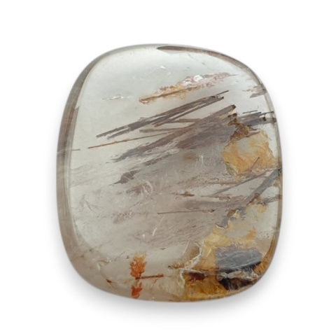 Quartz with rutile faceted cabochon 19x17 mm no 137 Quartz with rutile faceted cabochon 19x17 mm no 137