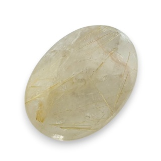 Quartz with rutile faceted cabochon 20x14 mm no 103