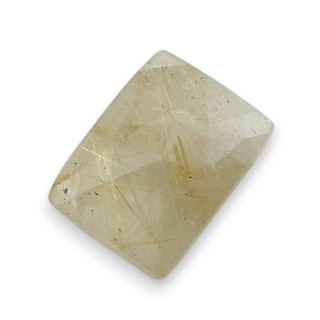 Quartz with rutile faceted cabochon 20x15 mm no 22