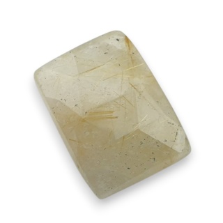 Quartz with rutile faceted cabochon 20x15 mm no 22