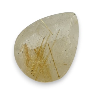 Quartz with rutile faceted cabochon 20x15 mm no 49