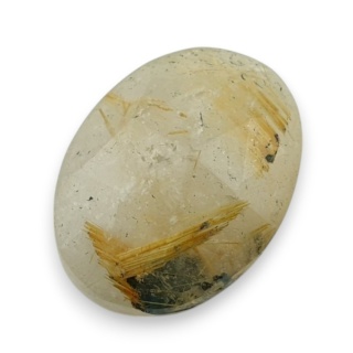 Quartz with rutile faceted cabochon 20x15 mm no 94