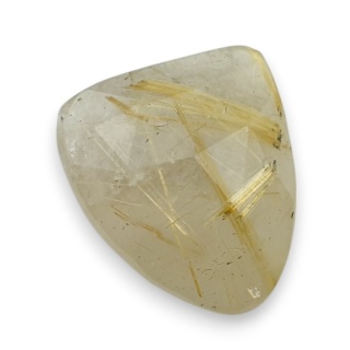 Quartz with rutile faceted cabochon 20x17 mm no 73