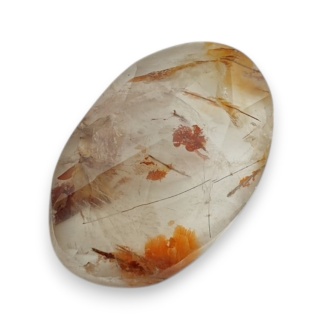 Quartz with rutile faceted cabochon 21x14 mm no 148