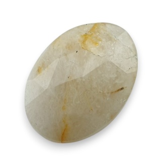 Quartz with rutile faceted cabochon 21x15 mm no 13