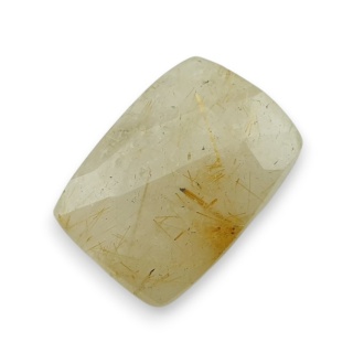 Quartz with rutile faceted cabochon 21x15 mm no 31
