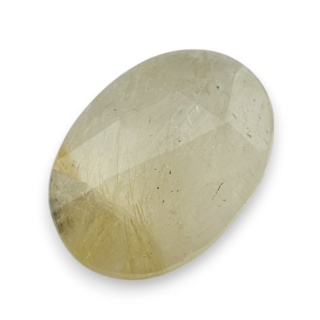 Quartz with rutile faceted cabochon 21x15 mm no 82