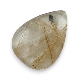 Quartz with rutile faceted cabochon 21x15 mm no 95