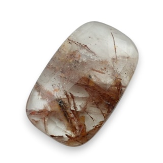 Quartz with rutile faceted cabochon 22x14 mm no 133