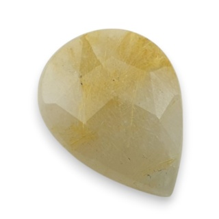 Quartz with rutile faceted cabochon 23x17 mm no 92