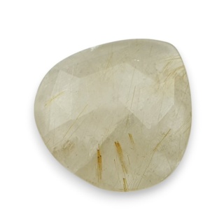Quartz with rutile faceted cabochon 23x22 mm no 19