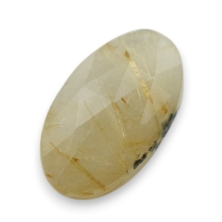 Quartz with rutile faceted cabochon 24x14 mm no 38