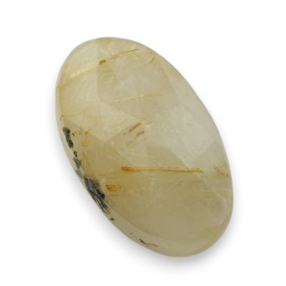 Quartz with rutile faceted cabochon 24x14 mm no 38