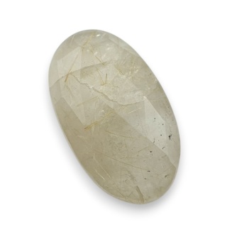 Quartz with rutile faceted cabochon 24x14 mm no 64
