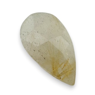 Quartz with rutile faceted cabochon 24x14 mm no 96