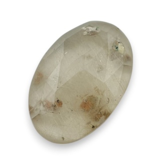 Quartz with rutile faceted cabochon 24x16 mm no 66