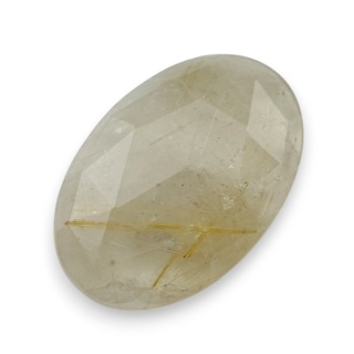 Quartz with rutile faceted cabochon 24x16 mm no 86