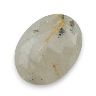 Quartz with rutile faceted cabochon 24x18 mm no 69