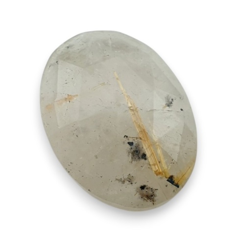 Quartz with rutile faceted cabochon 24x18 mm no 69 Quartz with rutile faceted cabochon 24x18 mm no 69