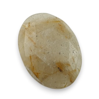 Quartz with rutile faceted cabochon 24x18 mm no 88