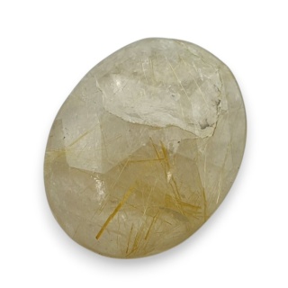 Quartz with rutile faceted cabochon 24x19 mm no 63