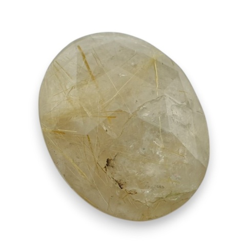 Quartz with rutile faceted cabochon 24x19 mm no 63 Quartz with rutile faceted cabochon 24x19 mm no 63