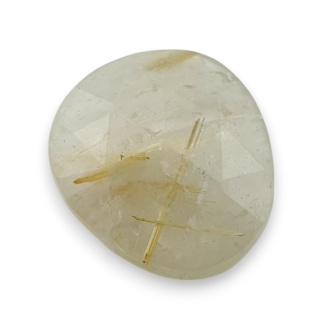 Quartz with rutile faceted cabochon 24x20 mm no 23
